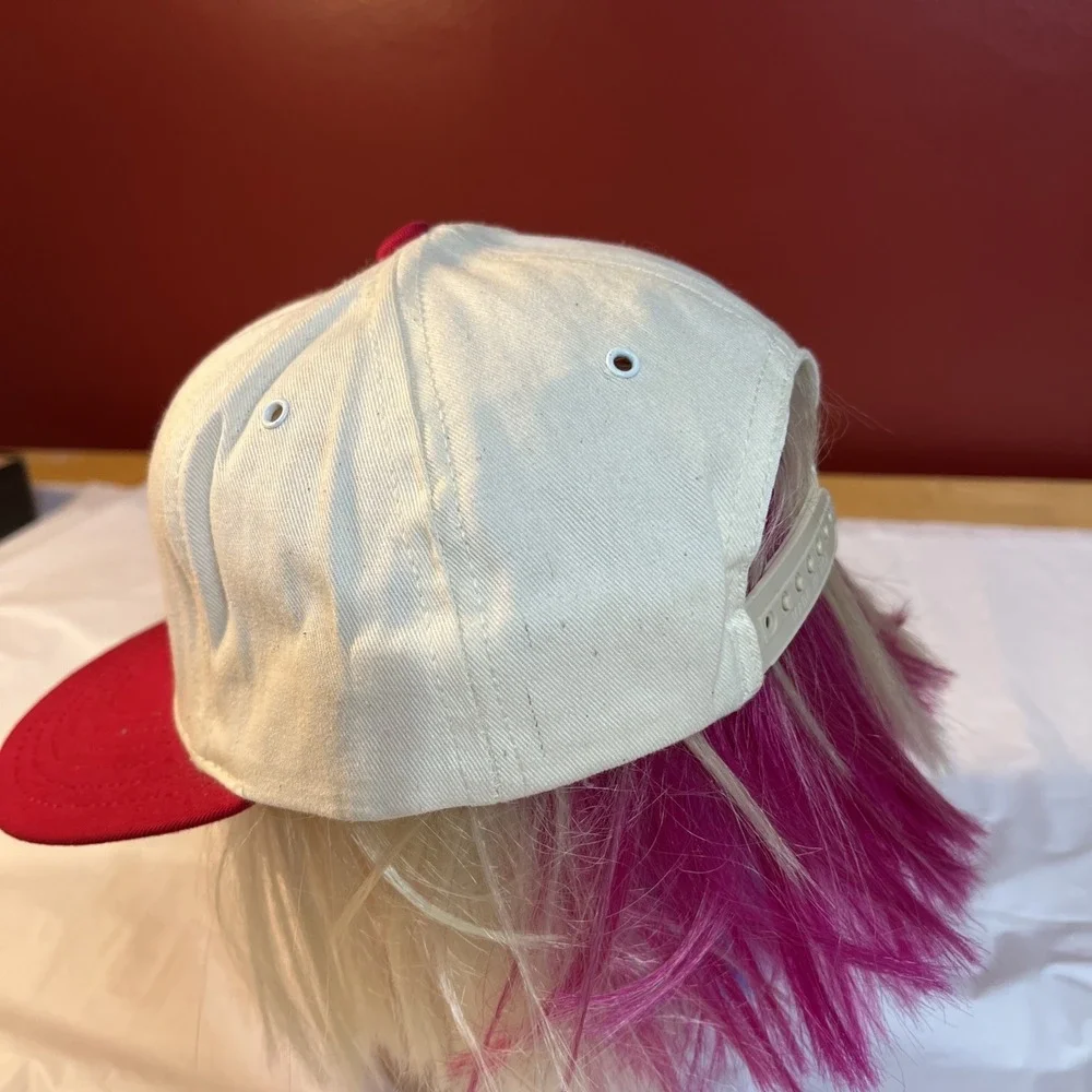 Vintage American Rod And Reel Club SnapBack Hat White And Red